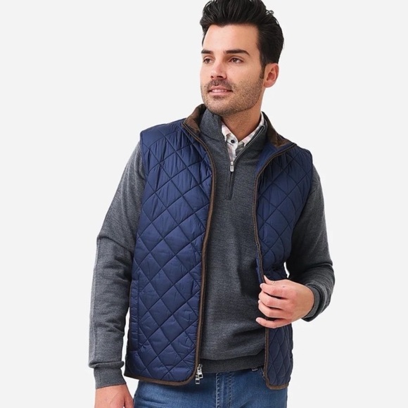 Peter Millar Essex Navy Blue Quilted Vest - Picture 1 of 14